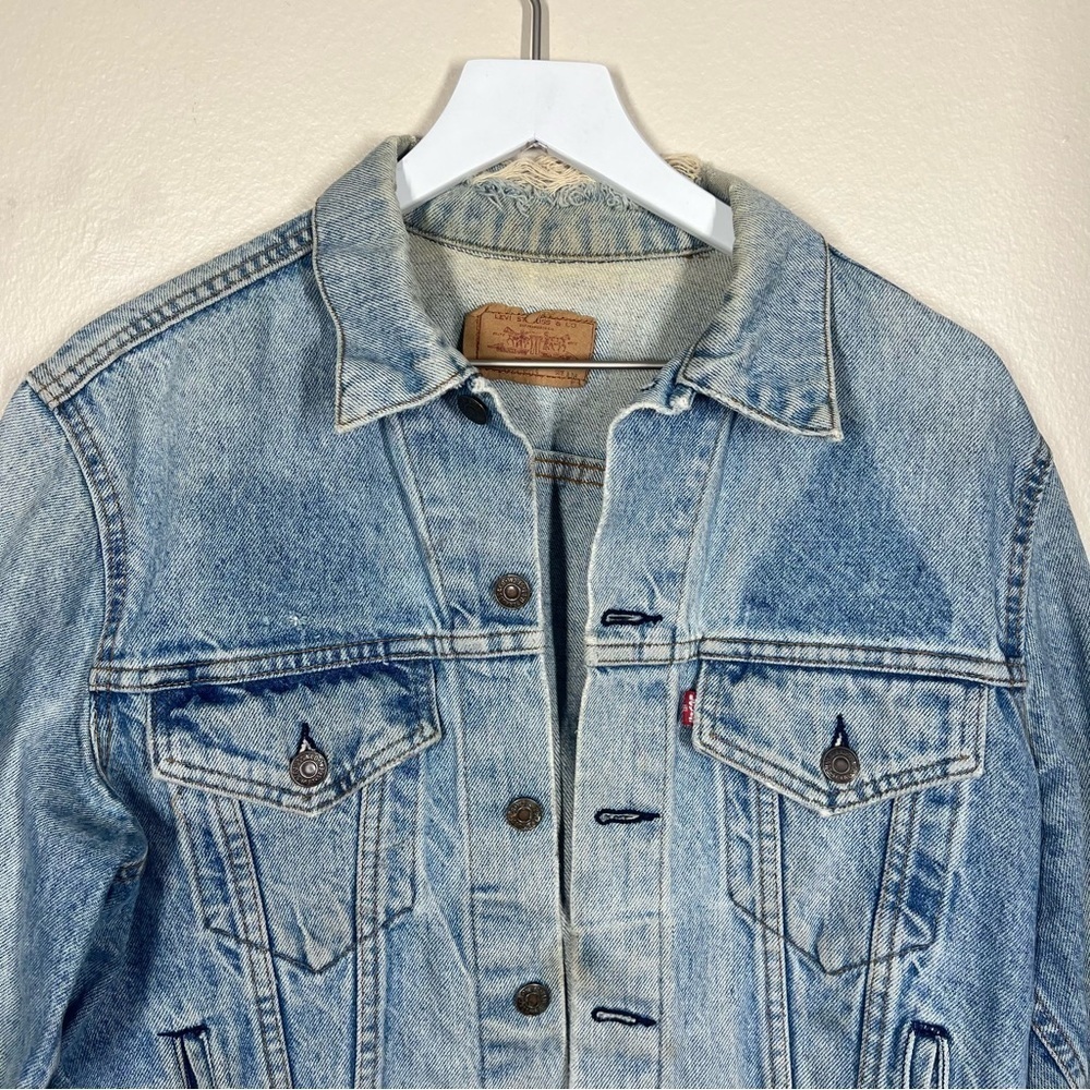 Vintage 80s 90s Levis Denim Trucker Jacket Mens Size 40 Blue USA Made 70506 - Picture 2 of 14
